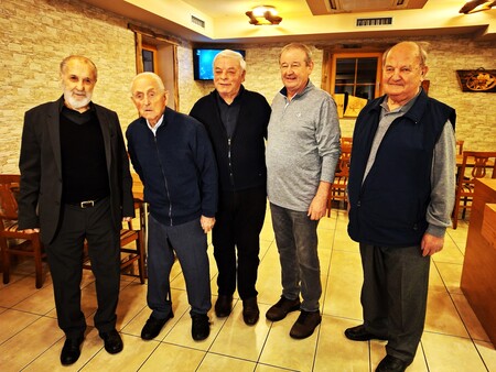 Srečanje županov prvega mandata  1994- 1998 bivše kranjske občine so se udeležili  (od leve)   župani  Vitomir Gros,  Franc Kern,  Franc Čebulj, Miran Zadnikar in Ivan Štular